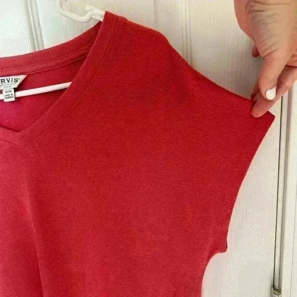 Orvis Tunic Top Coral Top Size Small Dolman Sleeve Lightweight Knit Short Sleeve - Picture 4 of 6